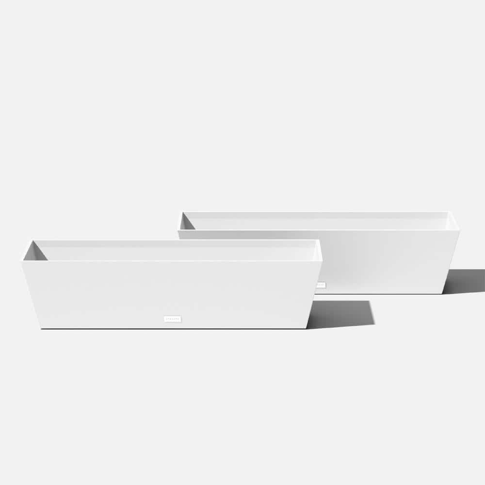 White 36" Plastic Window Box Planter Set of 2
