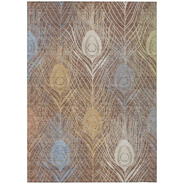 Chantille Machine Washable Indoor/Outdoor Abstract ACN2273 Brown 3 ft. x 5 ft. Area Rug