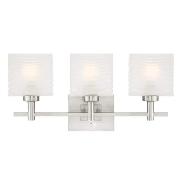 Westinghouse Alexander 3-Light Brushed Nickel Wall Mount Bath Light