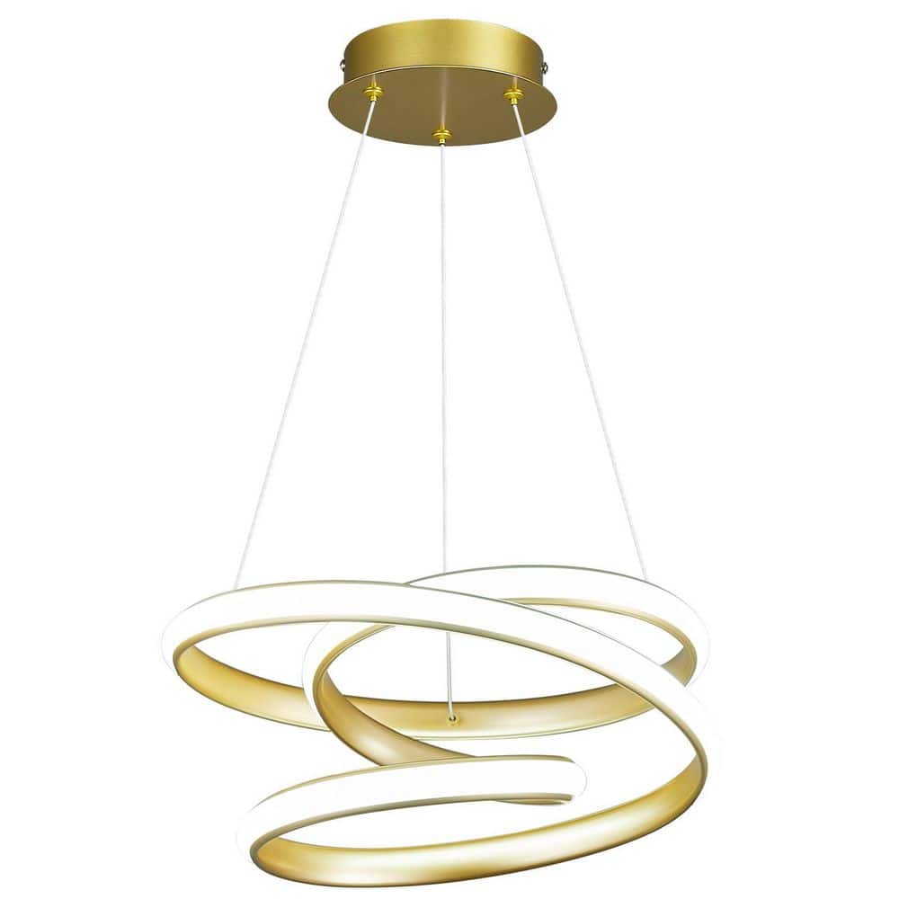 Home Light 30-Watt 1 Light Gold Irregular Streamline LED Chandelier Integrated LED Pendant With Silicone Shade, 1Pack price history on PriceWatchPro