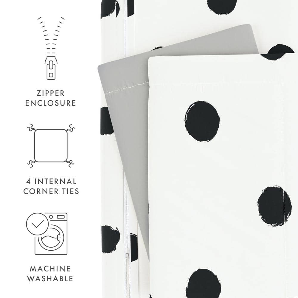 Light Gray Polka Dot King/California King Duvet Cover Set with Shams