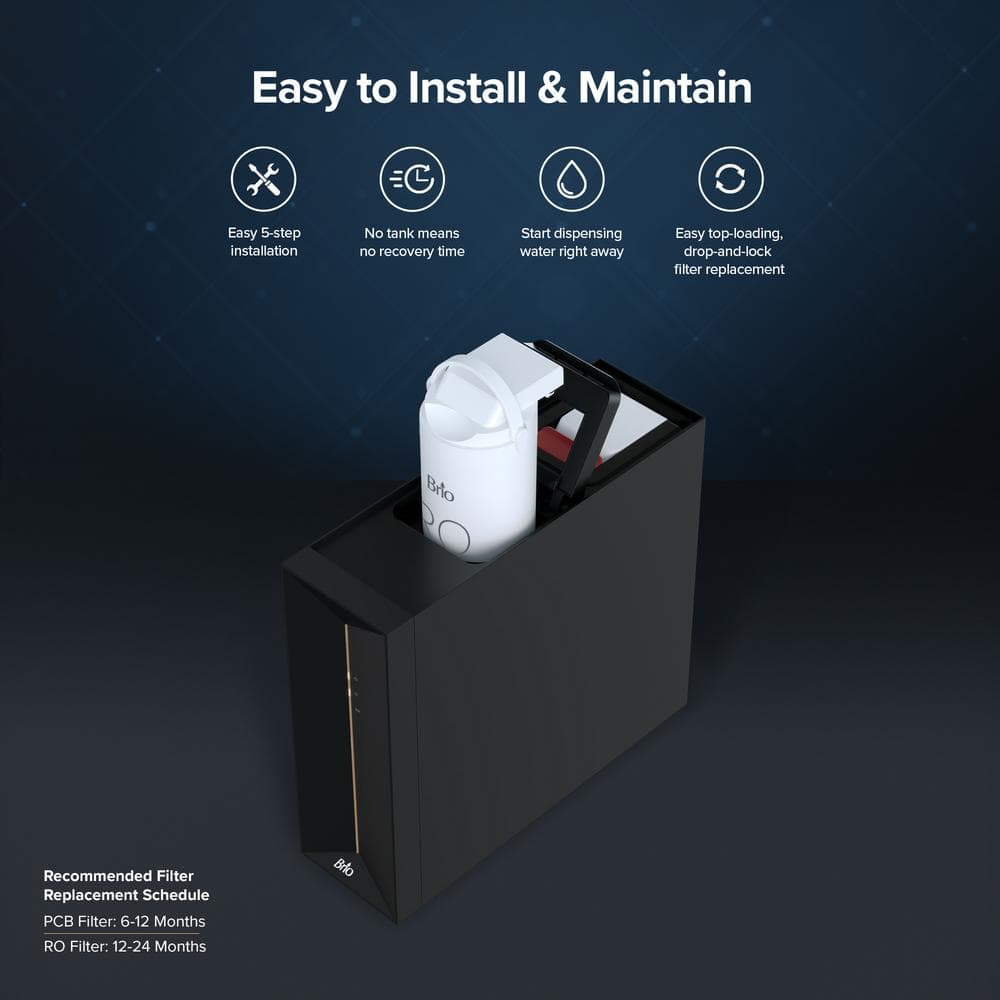 Brio Black Stainless Steel Under-Sink Reverse Osmosis Water Filter