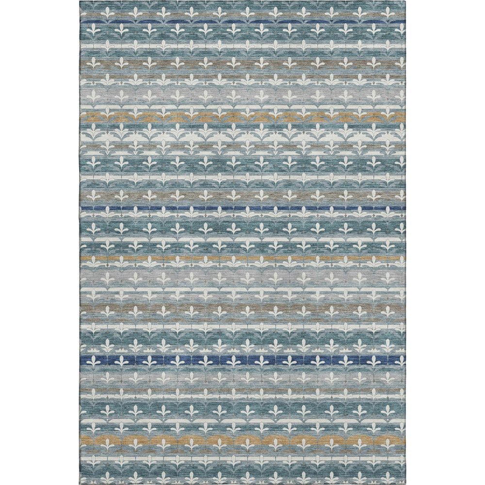 Mayfield Premium Machine Washable Abstract AMF2479 Teal 8 ft. x 10 ft. Area Rug price history on PriceWatchPro
