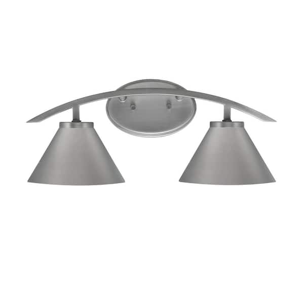Siena 18.25 in. 2-Light Vanity Light Graphite with Graphite Metal ...