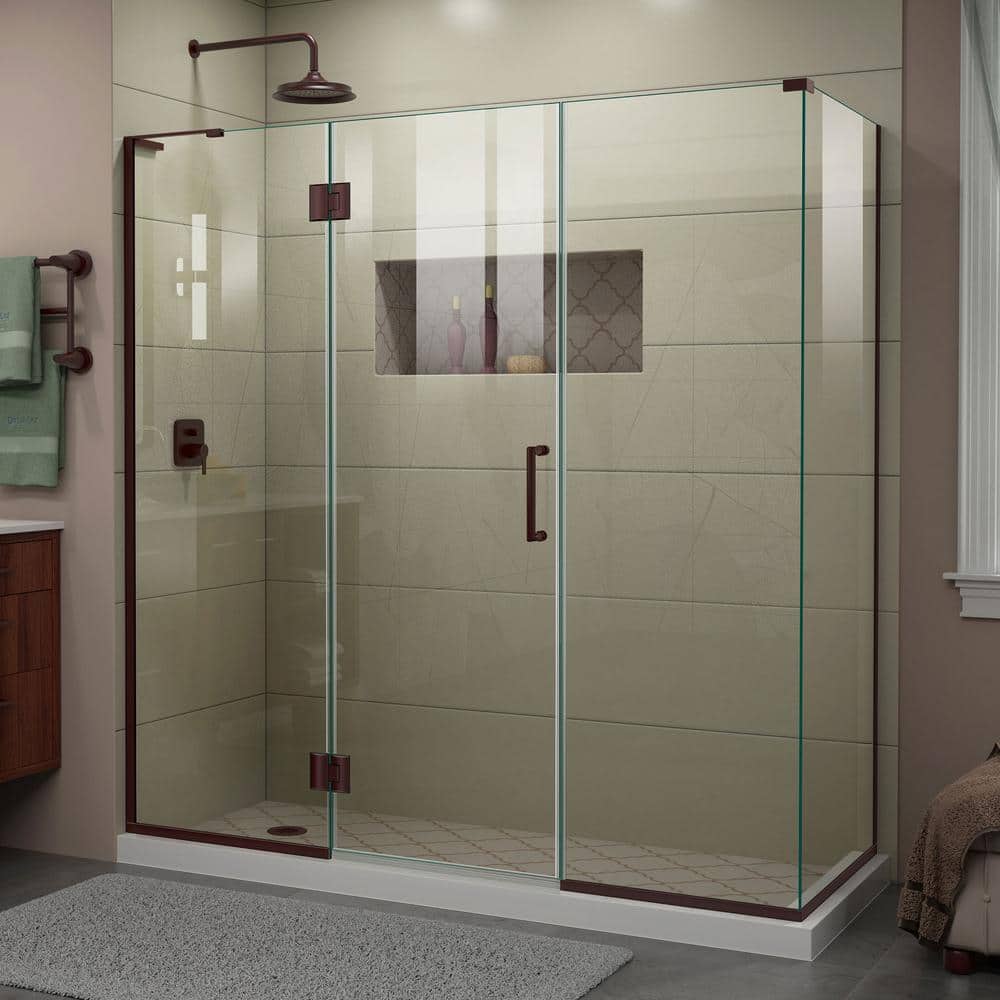 Unidoor-X 70.5 in. W x 30-3/8 in. D x 72 in. H Frameless Hinged Shower Enclosure in Oil Rubbed Bronze price history on PriceWatchPro