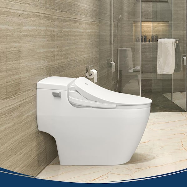 BIO HD-7000 Electric Bidet for Round Toilets in White with Fusion Heating Technology HD-7000R - The Depot