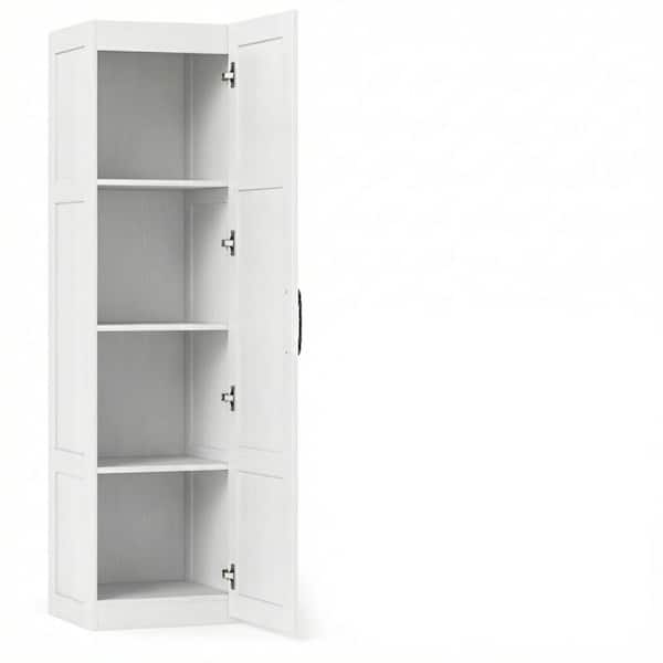 Tall Storage Cabinet, 4 Shelves, Narrow Floor Organizer for Bathroom Living Room