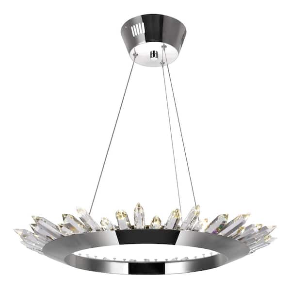 CWI Lighting Arctic Queen LED Up Chandelier With Polished Nickel Finish