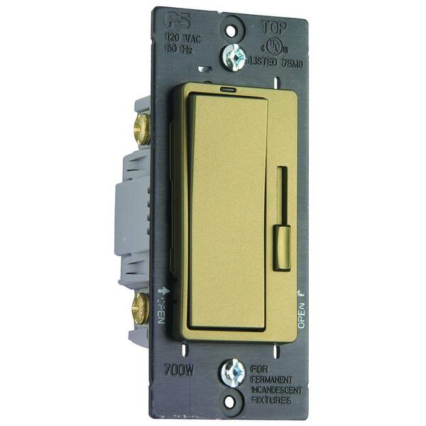 Legrand 700-Watt Specialty Dimmer - Antique Brass-DISCONTINUED