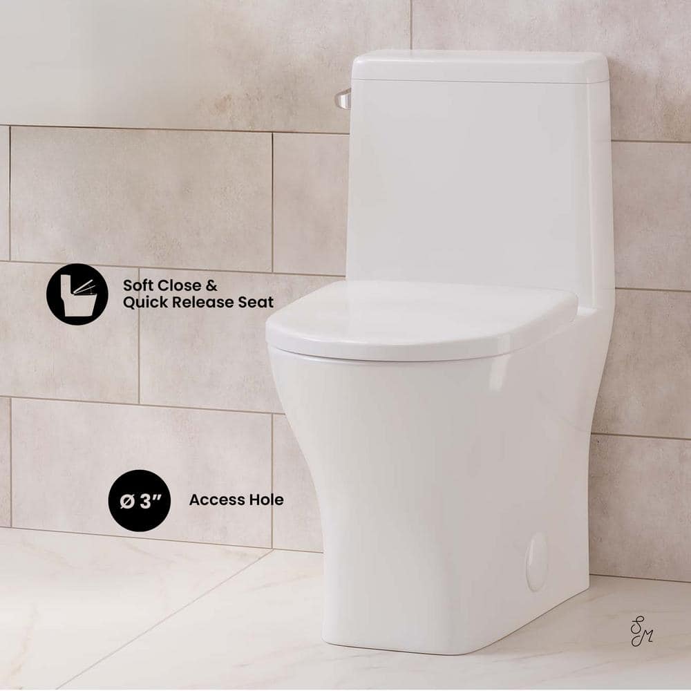 Sublime II White Ceramic Round One-Piece Toilet