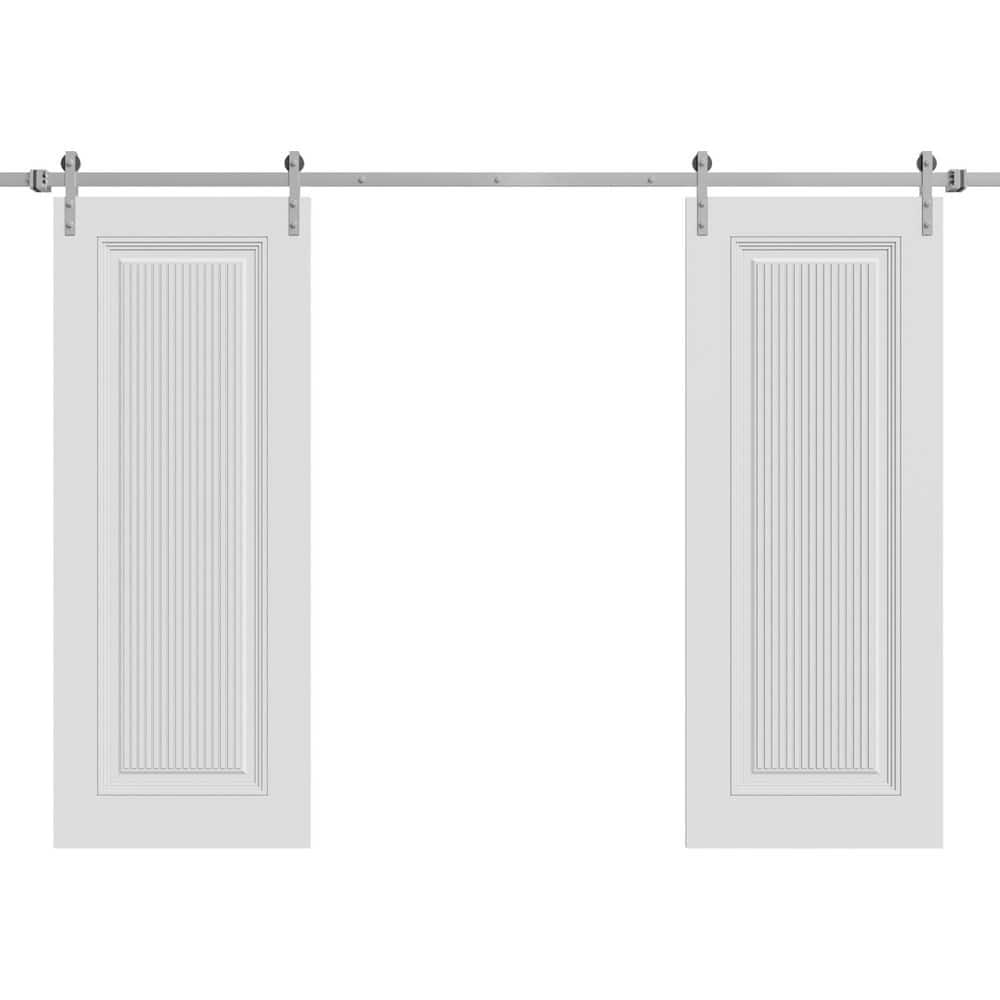 7888 60 in. x 84 in. Sold Core White Enamel Color Wood Sliding Barn Door with Hardware Kit price history on PriceWatchPro