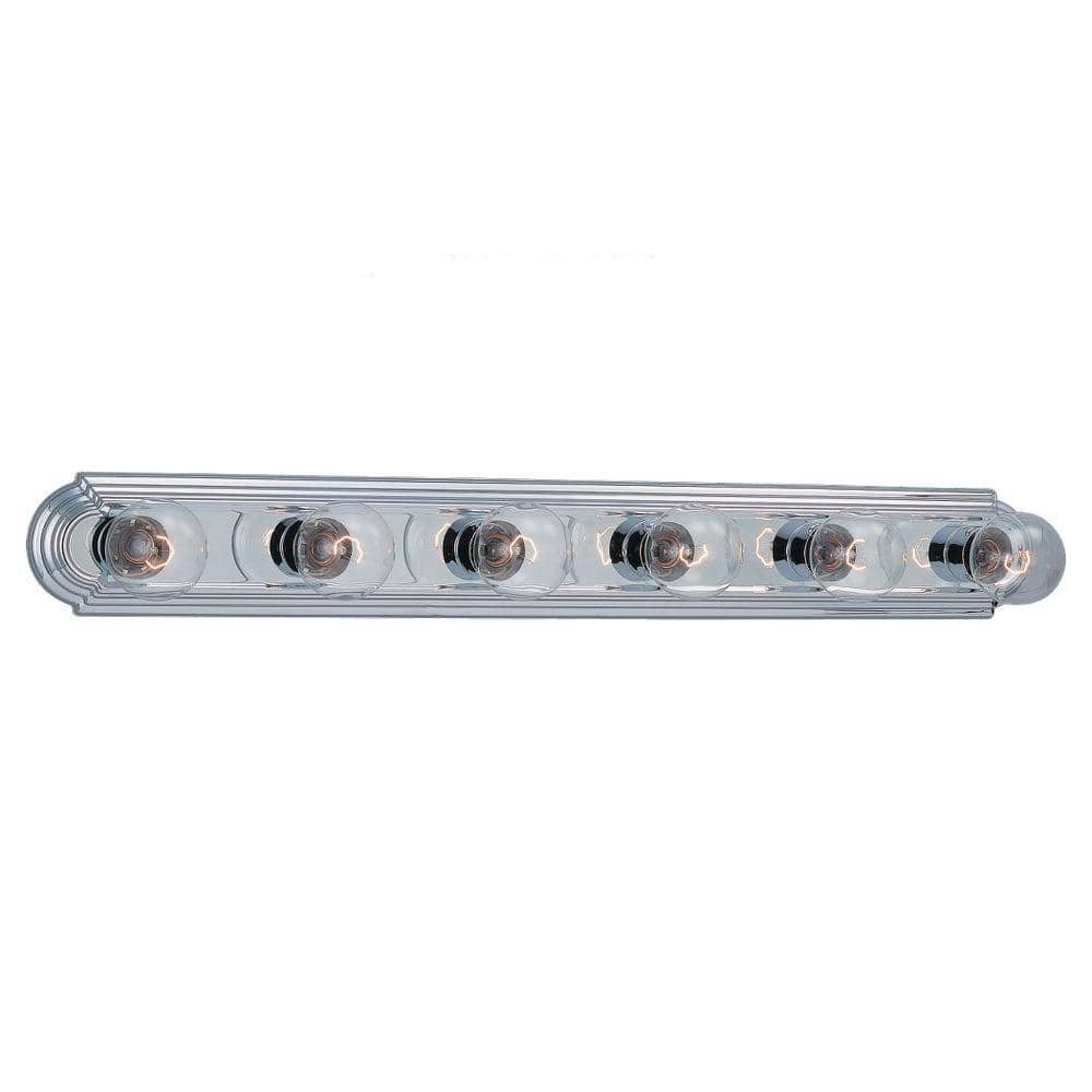 De-Lovely 36 in. 6-Light Chrome Traditional Wall Dressing Room Bathroom Van