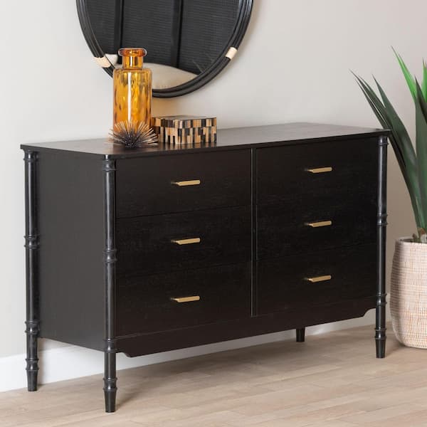 Marisela Black 6-Drawer 49.8 in. Dresser