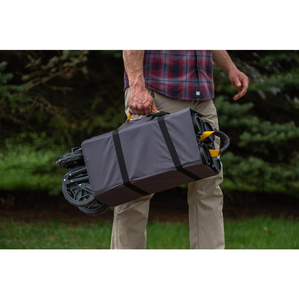 Black Steel Frame Collapsible Utility Wagon with Polyester Deck