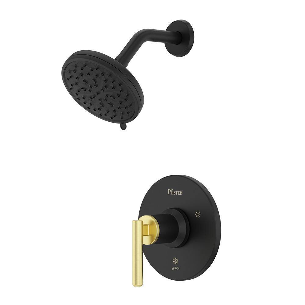 Capistrano 1-Handle Shower Trim Kit in Matte Black and Brushed Gold (Valve Not Included) price history on PriceWatchPro