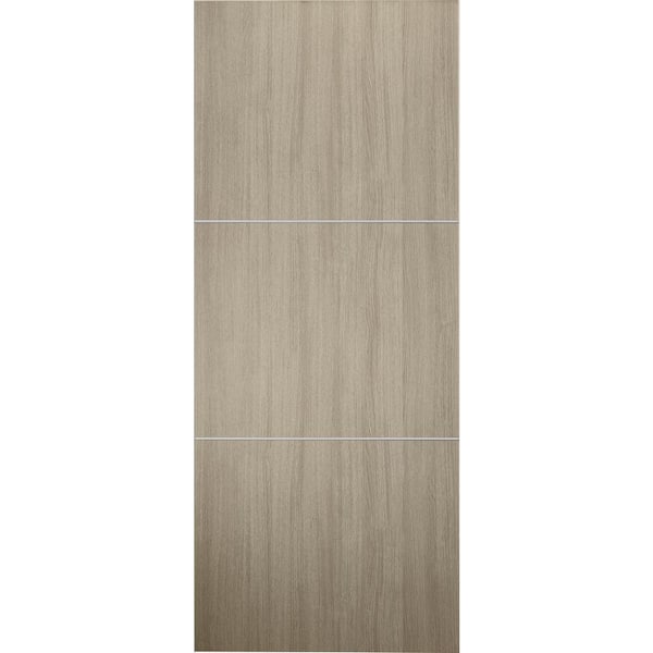 Belldinni 30 in. x 80 in. Viola 2H Shambor Finished with Aluminum Strips Solid Core Composite Interior Door Slab No Bore