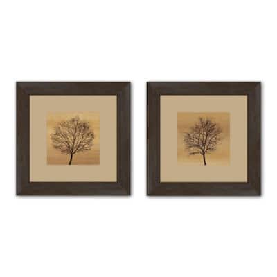 19.5 in. x 19.5 in. "Silhouette" Matted Framed Wall Art (Set of 2)