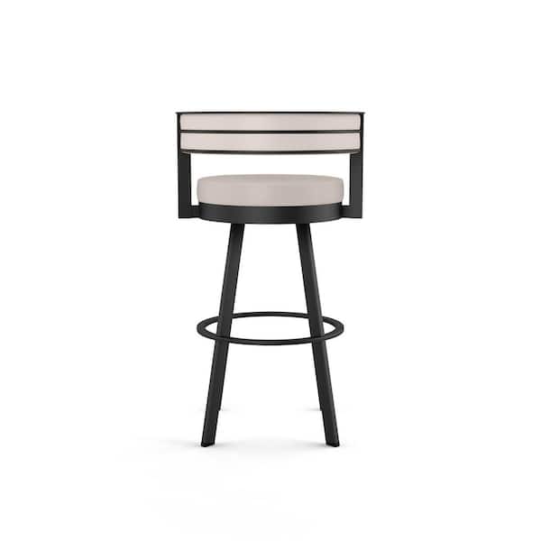 Amisco Browser 26 in. Cream Faux Leather Black Metal Swivel Counter Stool - image 4
