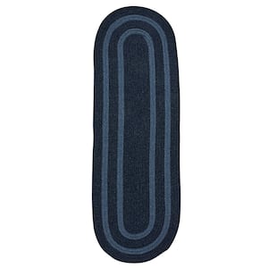Paige Midnight Blue 2 ft. x 8 ft. Braided Runner Rug