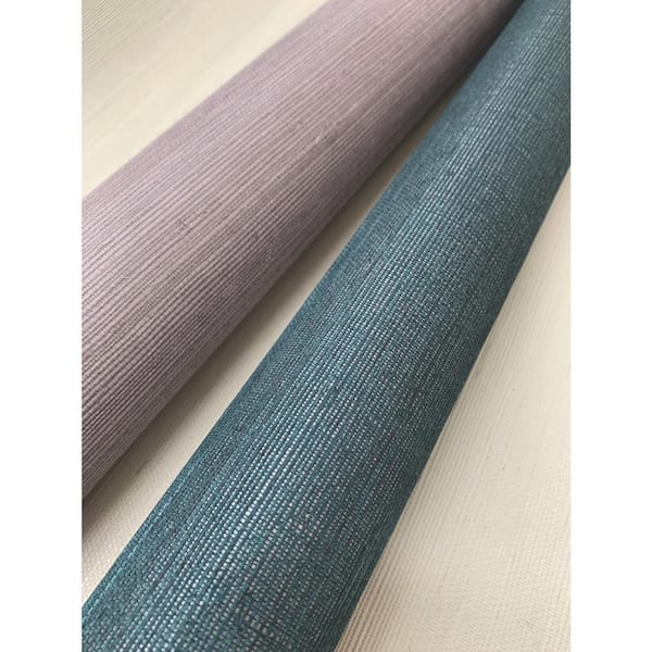 Teal Plain Sisal Grasscloth Paper Unpasted Matte Wallpaper ( 36 in. x 24 ft.)