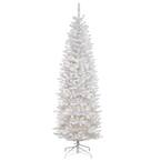 7 ft. Kingswood White Fir Hinged Pencil Artificial Christmas Tree with 300 Clear Lights