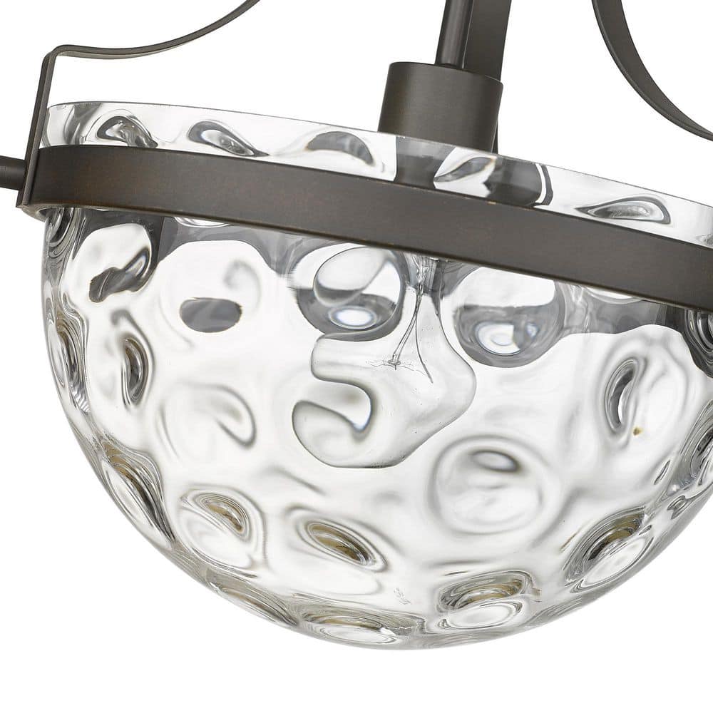Quinn Wavey Glass 11" Bronze Indoor/Outdoor Light Fixture