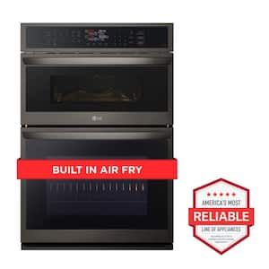 6.4 cu. ft. Smart Combi Wall Oven with Fan Convection, Air Fry in PrintProof Black Stainless Steel