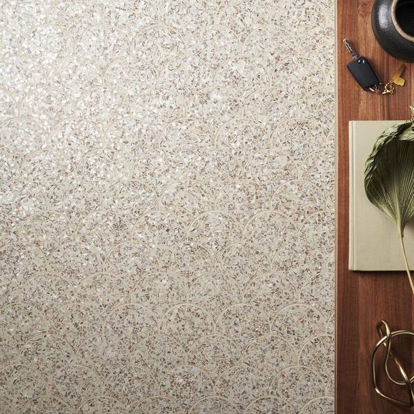 Ivy Hill Tile Shoal Fishscale Cream Pearl 9.4 in. x 11.33 in