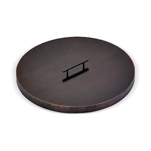 19 in. Round Oil Rubbed Bronze Cover for Drop-In Fire Pit Pan