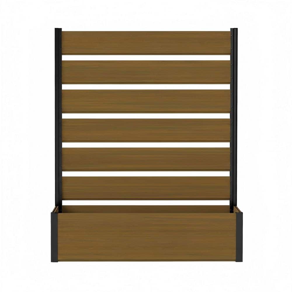 mondaria 14 in. W x 59 in. H Brown Composite Wood Panels Planter Box ...