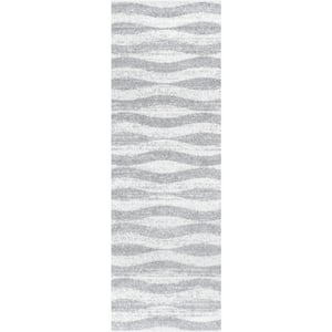 Tristan Modern Striped Gray 2 ft. 6 in. x 6 ft. Indoor Runner Rug