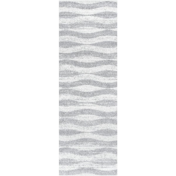 nuLOOM Tristan Modern Striped Gray 2 ft. 6 in. x 6 ft. Indoor Runner Rug