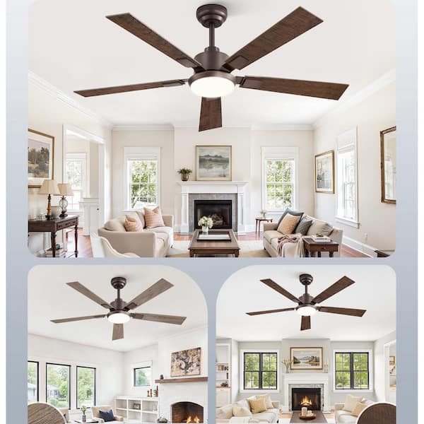Hampton Bay Glendale 52 in. LED Indoor Brushed Nickel Ceiling Fan