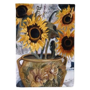 11 in. x 15-1/2 in. Polyester Pot of Sunflowers 2-Sided 2-Ply Garden Flag