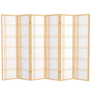 6 ft. Natural 6-Panel Room Divider