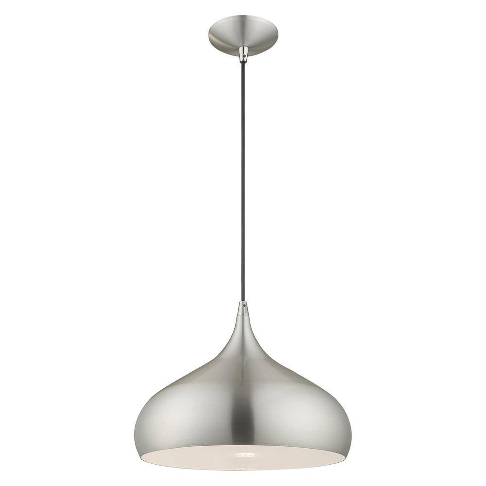 Mini Brushed Aluminum 1-Light Indoor/Outdoor Pendant