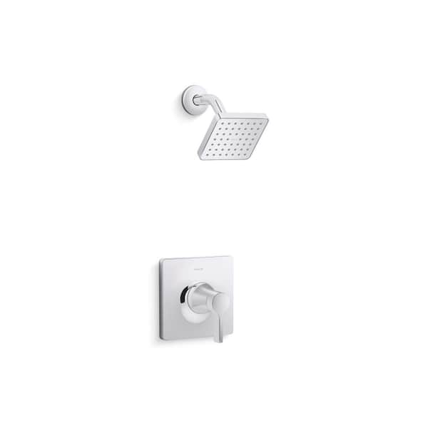 KOHLER Venza 1 Handle Shower Faucet Trim Kit In Polished Chrome Valve   Polished Chrome Kohler Shower Bathtub Trim Kits Ts28128 4g Cp 64 600 