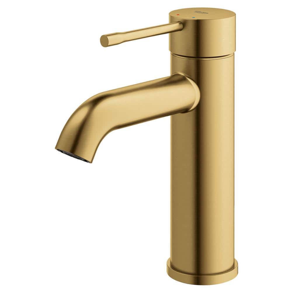 Essence Modern Single-Hole Brass Bathroom Faucet in Brushed Grey