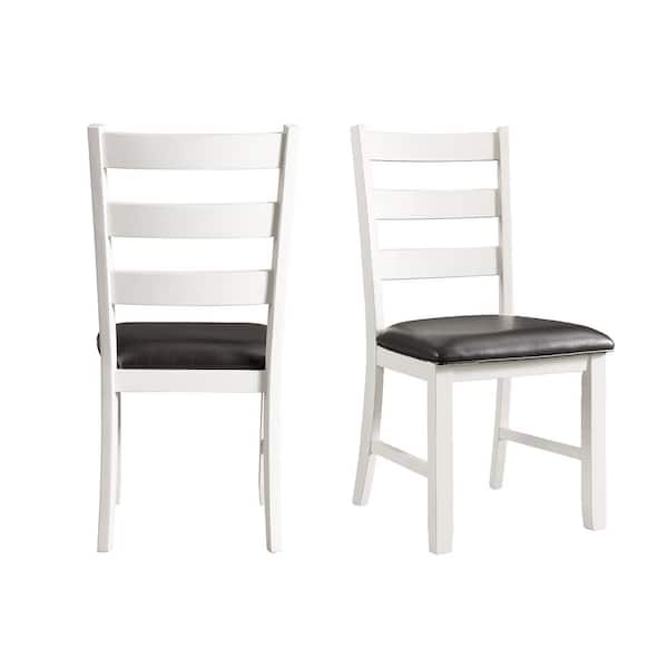 Picket House Furnishings Kona White Upholstered Ladder Back Dining Chair (Set of 2)
