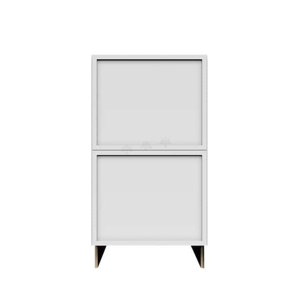 Slim Shaker 15 in. 2-Drawer Base Bath Vanity Cabinet without Top in White Assembled