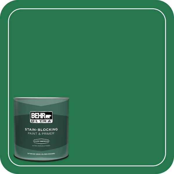 BEHR ULTRA 1 qt. #460B-7 Pine Grove Extra Durable Semi-Gloss Enamel Interior Paint & Primer