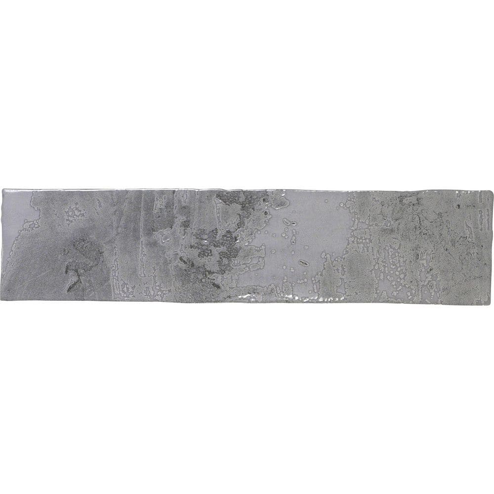 Splash Prussian Gray 2.94 in. x 11.88 in. Textured Look Subway Ceramic Wall