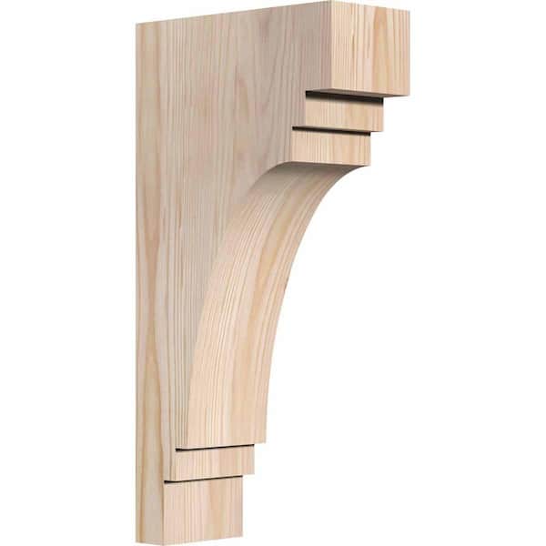 Ekena Millwork 3-1/2 in. x 8 in. x 16 in. Douglas Fir Pescadero Smooth Corbel