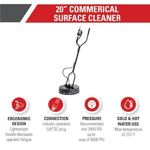 Universal 20 in. Surface Cleaner for Hot/Cold Water Pressure Washers Rated Up To 4500 PSI