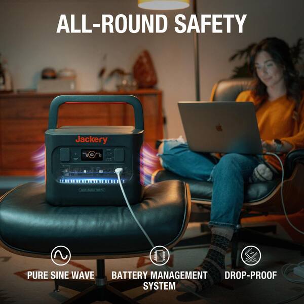 Jackery - 1000W Output/2000W Peak Portable Power Station Explorer 1000-Pro Push Start Solar Generator w/ 2-Solar Panels Included