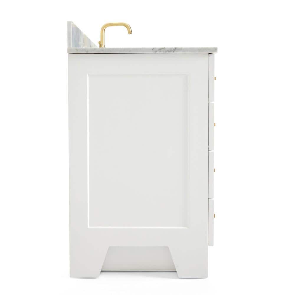 Taylor White Marble Top Freestanding Single Vanity, 55"