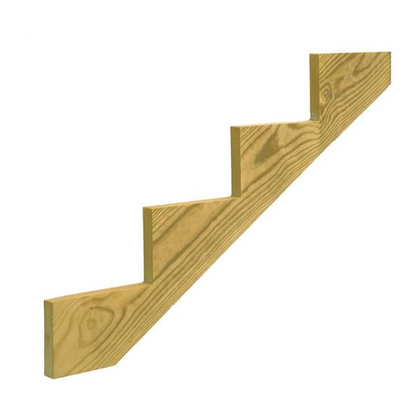 Unbranded 4-Step Ground Contact Pressure-Treated Pine Stair Stringer