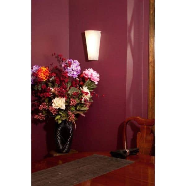 Frosted Marble Glass LED Sconce with Remote Control, White