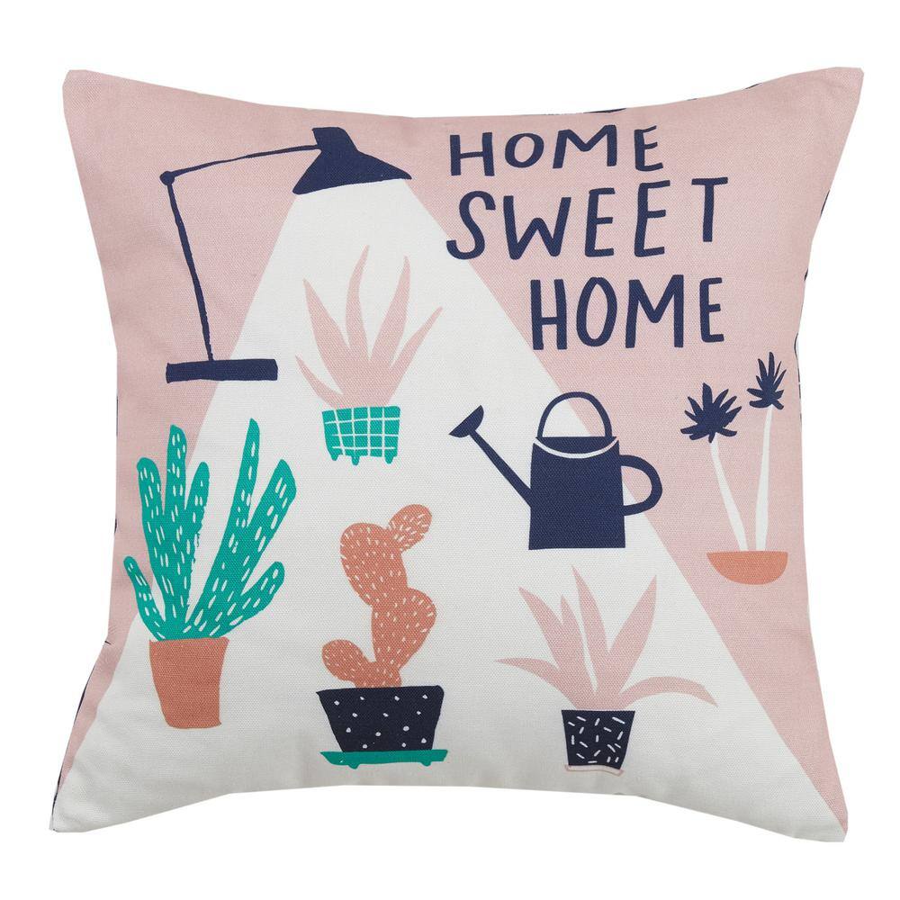 Modern 16 x 16 White Cotton Reversible Throw Pillow
