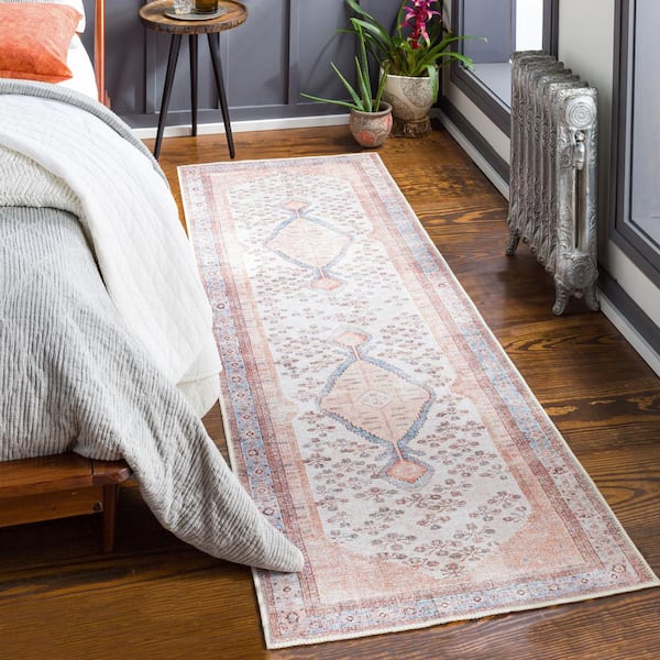 Elena Blush 2 ft. 7 in. x 7 ft. 10 in. Machine-Washable Area Rug